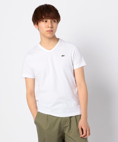 NOLLEY’S goodman(ノーリーズグッドマン)/【LACOSTE/ラコステ】Vネック TEE (TH632EM)/ホワイト