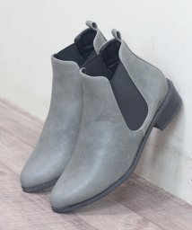 SFW(サンエーフットウェア)/3.5cmヒール ワンピース靴 韓国ファッション サイドゴアブーツ ☆5448/グレー