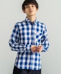 Rocky Monroe(ロッキーモンロー)/チェックシャツ メンズ ボタンダウン ギンガム カジュアル 綿100% コットン ブロード 細身 日本製 国産 春 1737/ブルー系2
