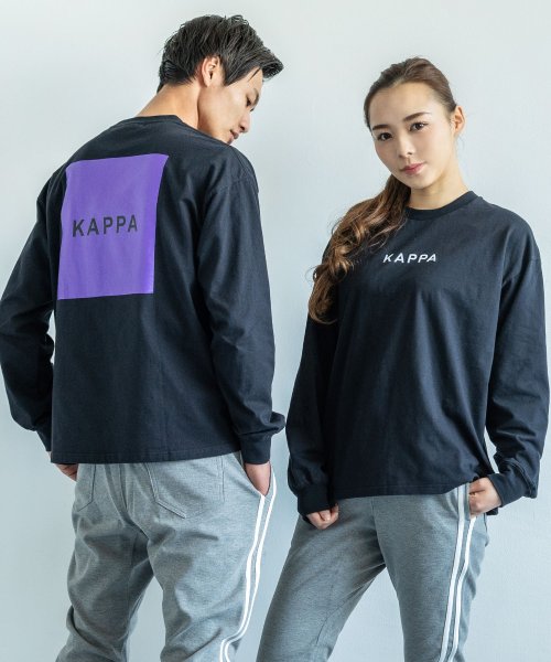 Kappa カッパ Tシャツ ロンt メンズ レディース ブランドロゴ 白 長袖 バックプリント ビッグシルエット ゆったり ルーズ クルーネック カジュアル ロッキーモンロー Rocky Monroe Magaseek