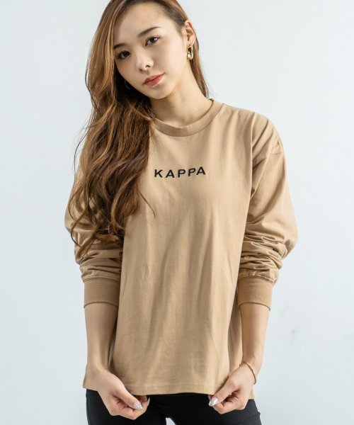 Kappa カッパ Tシャツ ロンt メンズ レディース ブランドロゴ 白 長袖 バックプリント ビッグシルエット ゆったり ルーズ クルーネック カジュアル ロッキーモンロー Rocky Monroe Magaseek