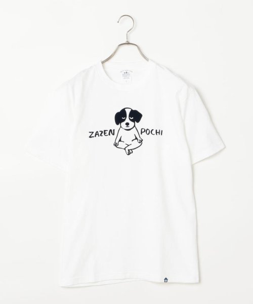 POCHITAMA LAND(ポチタマランド)/ZAZEN POCHI Tシャツ/ホワイト