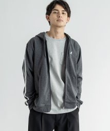 Rocky Monroe(ロッキーモンロー)/KANGOL カンゴール パーカー メンズ レディース ジップアップ 長袖 ポンチ素材 シンプル カジュアル ストリート スポーティ 伸縮性 ストレッチ セット/チャコールグレー系1