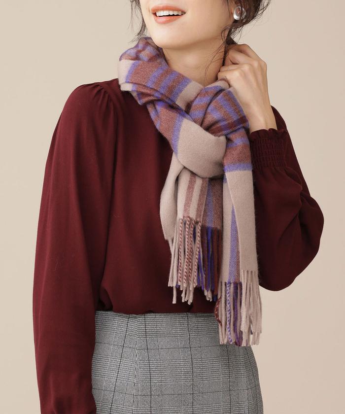 最高品質の Nano Universe ナノユニバース チェック柄 カシミヤ 大判ストール ストール スヌード 小物 10 800 Eur Artec Fr