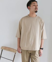 URBAN RESEARCH DOORS(アーバンリサーチドアーズ)/ダブルシルケット6分袖Tシャツ/BEIGE