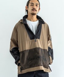 Rocky Monroe(ロッキーモンロー)/MARK GONZALES マークゴンザレス アノラックジャケット プルオーバー パーカー ライトアウター オーバーサイズ ドロップショルダー ルーズ ナイロン/ベージュ