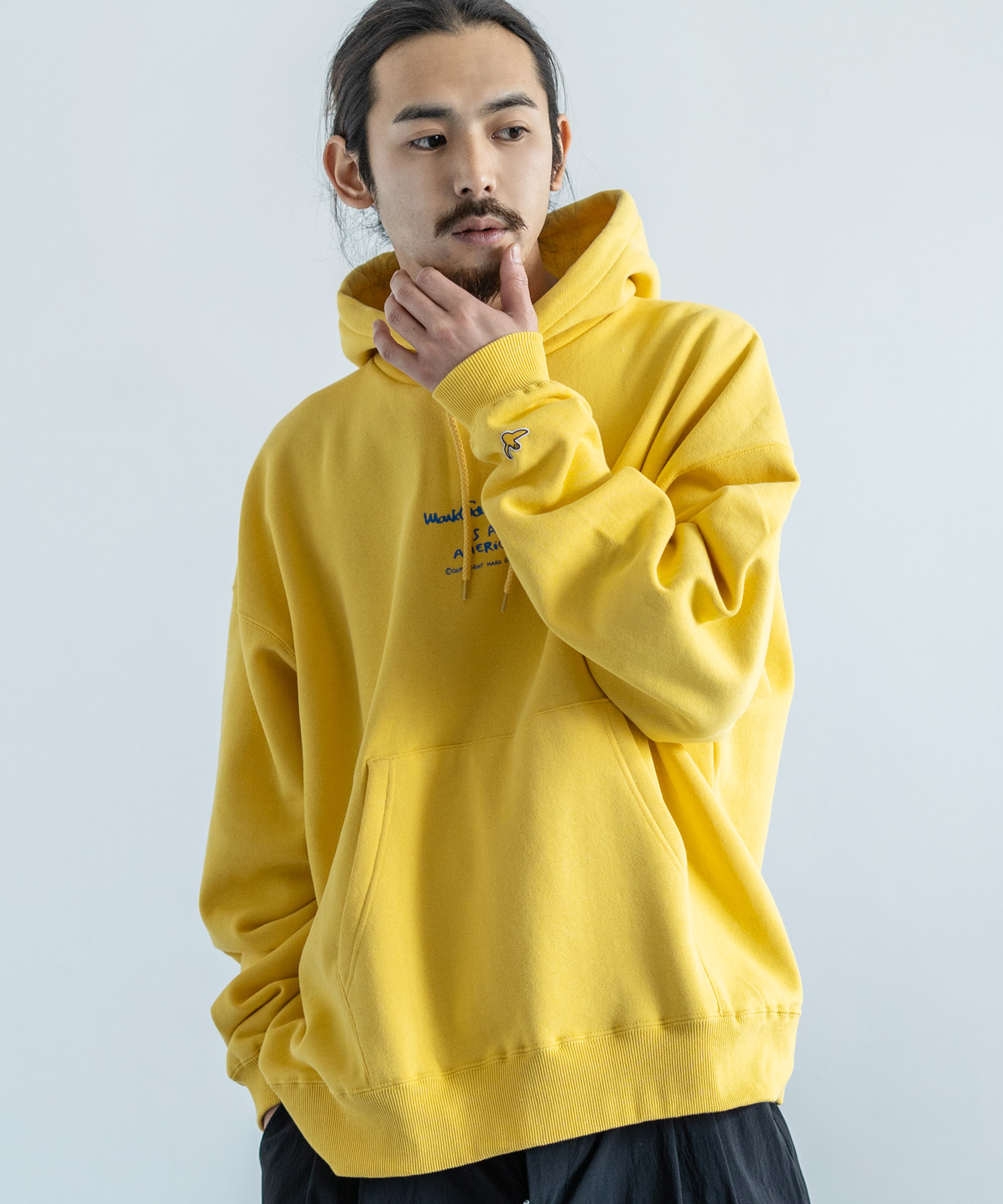 MARK GONZALES マークゴンザレス プルオーバーパーカー メンズ レディース 裏起毛 綿 コットン カジュアル シンプル プリント  ストリート オーバ