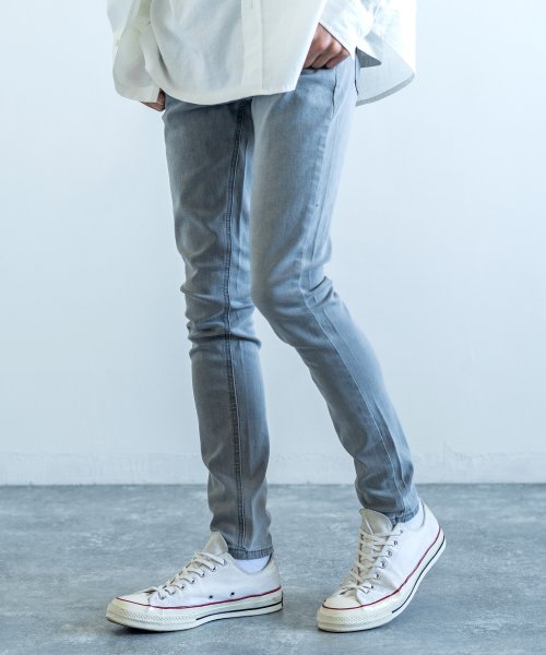 スキニーパンツ メンズ 黒 ストレッチ デニム 伸縮性 細身 スリム ヴィンテージ ユーズド カジュアル ジーパン 無地 8544 ロッキーモンロー Rocky Monroe Magaseek