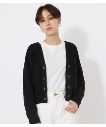 AZUL by moussy(アズールバイマウジー)/BUTTON SHORT CARDIGAN/BLK