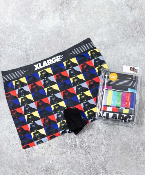 Rocky Monroe(ロッキーモンロー)/XLARGE エクストララージ ボクサーパンツ メンズ シームレス ボクサーブリーフ 下着 アンダーウェア プリント 無地 ロゴ 父の日 ギフト 1864920/ブラック系3