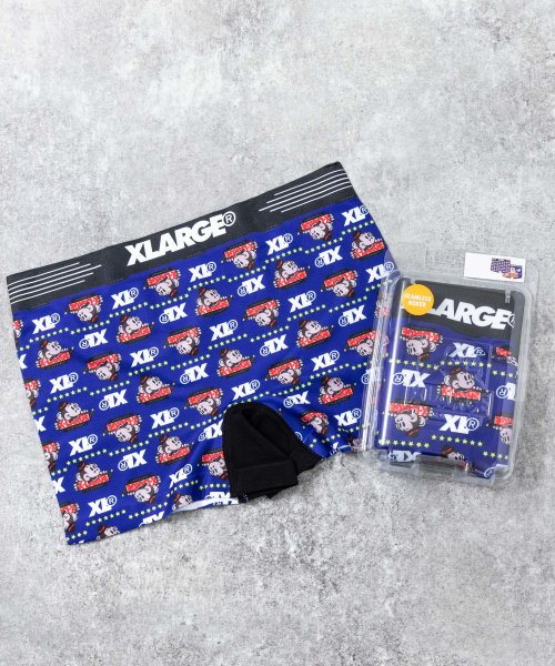 Rocky Monroe(ロッキーモンロー)/XLARGE エクストララージ ボクサーパンツ メンズ シームレス ボクサーブリーフ 下着 アンダーウェア プリント 無地 ロゴ 父の日 ギフト 1864920/ブルー