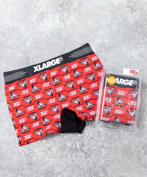 Rocky Monroe(ロッキーモンロー)/XLARGE エクストララージ ボクサーパンツ メンズ シームレス ボクサーブリーフ 下着 アンダーウェア プリント 無地 ロゴ 父の日 ギフト 1864920/レッド系1