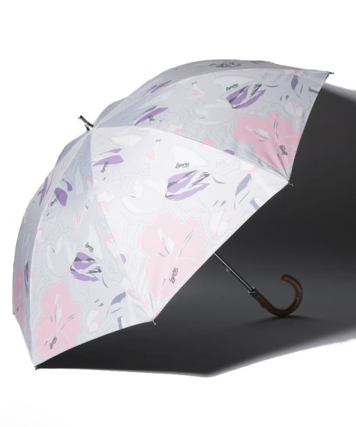 LANVIN Collection(umbrella)(ランバンコレクション（傘）)/LANVIN COLLECTION 晴雨兼用折傘 "フラワー ハット"/ライトグレー