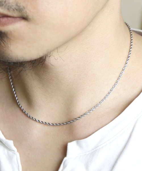 MAISON mou(メゾンムー)/【ego na gh?i/エゴナハイ】stainless necklacce twist chain /ステンレスネックレスねじれチェーン2/シルバー