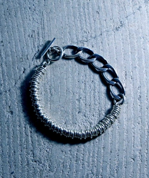MAISON mou(メゾンムー)/【YArKA/ヤーカ】silver925 circle parts+flat chain mix bracelet [gop]/ミックスパーツブレスレット　シル/シルバー