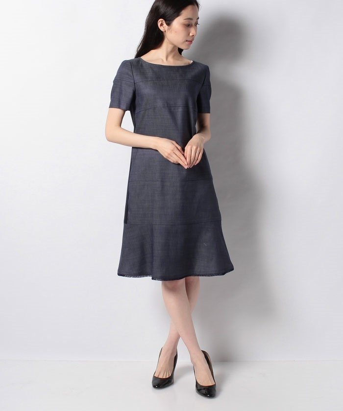 セール シャンブレー ジャージー ワンピース ピエール カルダン Pierre Cardin Magaseek