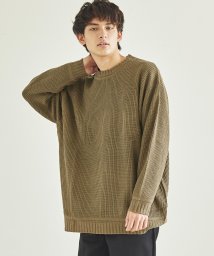 Rocky Monroe(ロッキーモンロー)/ニット 畦編み メンズ セーター クルーネック オーバーサイズ ビッグシルエット ドロップショルダー RD.Ghost アールディ.ゴースト 7195/ベージュ