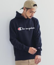 Rocky Monroe(ロッキーモンロー)/Champion チャンピオン パーカー メンズ スウェット フリース 裏起毛 長袖  BASIC ベーシック ロゴ 刺繍 フード付き フーディー プルオーバー/ネイビー