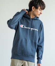 Rocky Monroe(ロッキーモンロー)/Champion チャンピオン パーカー メンズ スウェット フリース 裏起毛 長袖  BASIC ベーシック ロゴ 刺繍 フード付き フーディー プルオーバー/ブルー