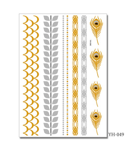 セール 50 Off ゴールドレター タトゥー シール フラッシュ 防水 ボディシール ジュエリーシール ハワイアンテイスト 転写シール おしゃれ ミニミニストア Miniministore Magaseek