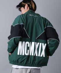 Rocky Monroe(ロッキーモンロー)/Champion チャンピオン ジャケット メンズ アウター ブルゾン コーチ トラック ナイロンタフタ キューダス 撥水 防水 裏トリコット起毛 スポーツ ア/ダークグリーン