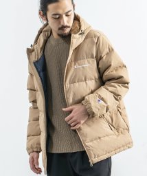 Rocky Monroe(ロッキーモンロー)/Champion チャンピオン ダウンジャケット メンズ アウター BASIC ベーシック フード パーカー 防寒 防風 無地 シンプル カジュアル スポーツ /ベージュ