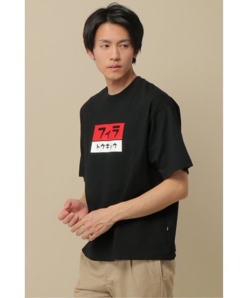 ikka(イッカ)/FILA ヘリテージ TOKYOTシャツ/ブラック