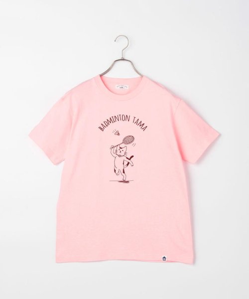 POCHITAMA LAND(ポチタマランド)/BADMINTON TAMA Tシャツ/ベビーピンク