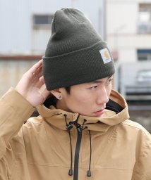 Rocky Monroe(ロッキーモンロー)/CARHARTT カーハート A18 ワッチキャップ ニット帽 メンズ レディース ワッチハット ビーニー 帽子 通年 無地 ロゴ ストリート お揃い 防寒 あ/ダークグリーン