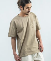 Rocky Monroe(ロッキーモンロー)/ビッグT Tシャツ メンズ USAコットン ビッグシルエット 無地 半袖 ポケット オーバーサイズ クルーネック 8800/ベージュ