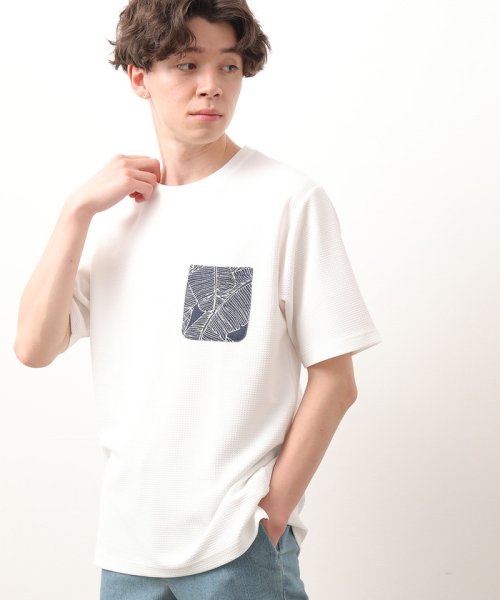 JUNRed(ジュンレッド)/【Wave Waffle/ウェーブワッフル】ポケットTシャツ/ホワイト（10）