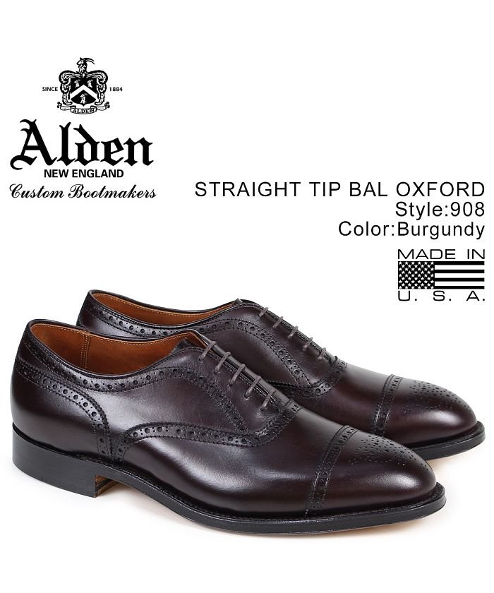 ＜マガシーク＞ スニークオンラインショップ ALDEN オールデン オックスフォード シューズ メンズ MEDALLION TIP BAL OXFORD Dワイズ 908 メンズ その他 US7-25.0 SNEAK ONLINE SHOP】