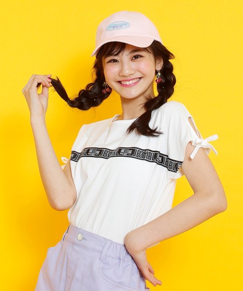 JENNI belle(ジェニィベル)/【WEB限定】ロゴテープフレンチスリーブTシャツ/オフホワイト