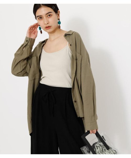 AZUL by moussy(アズールバイマウジー)/BACK TAIL LOOSE SHIRTS/KHA