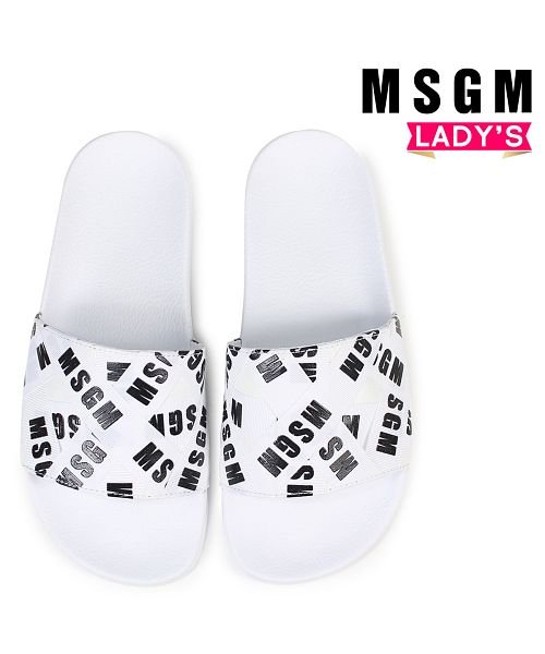 Msgm エムエスジーエム サンダル レディース シャワーサンダル Multistrap Logo Side Sandal 2441mds100 002 ホワイ エムエスジーエム Msgm Magaseek