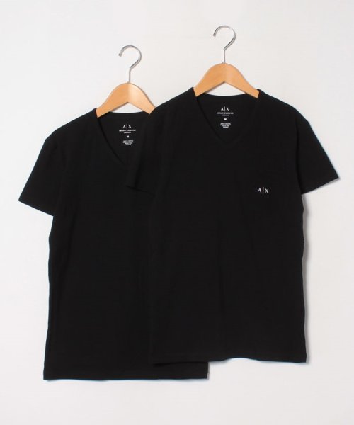 ARMANI EXCHANGE(アルマーニエクスチェンジ)/【メンズ】【ARMANI EXCHANGE】V－neck T－shirt（2Pack）/ブラック×ブラック