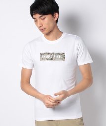 STYLEBLOCK(スタイルブロック)/ボックスロゴプリントクルーネック半袖Tシャツ/Bホワイト