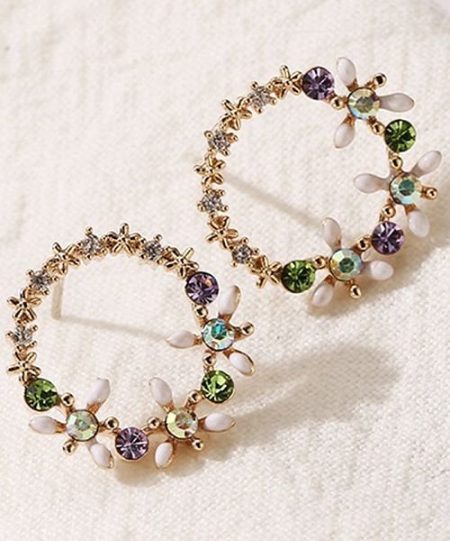 フラワー 大ぶり ピアス レディース 大人 スタッド ピアス かわいい サークルピアス 春夏 韓国 アクセサリー ミニミニストア Miniministore Magaseek