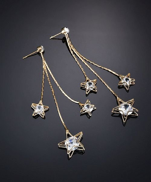 セール ロングピアス レディース ぶらさがり 星 ピアス 大ぶり チェーン ピアス 大人 かわいい ピアス 揺れる ミニミニストア Miniministore Magaseek