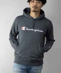 Nylaus(ナイラス)/Champion C3－Q102 ロゴプリント スウェット プルオーバーパーカー/チャコールグレー