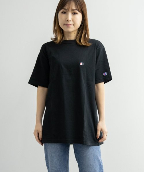 Nylaus(ナイラス)/Champion C3－P300 ワンポイント クルーネック 半袖 Tシャツ/ブラック