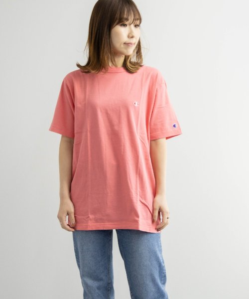 Nylaus(ナイラス)/Champion C3－P300 ワンポイント クルーネック 半袖 Tシャツ/ピンク