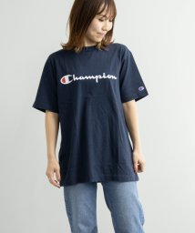 Nylaus(ナイラス)/Champion C3－P302 ロゴプリント クルーネック 半袖 Tシャツ/ネイビー