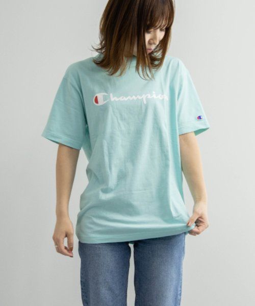 Nylaus(ナイラス)/Champion C3－P302 ロゴプリント クルーネック 半袖 Tシャツ/ミント