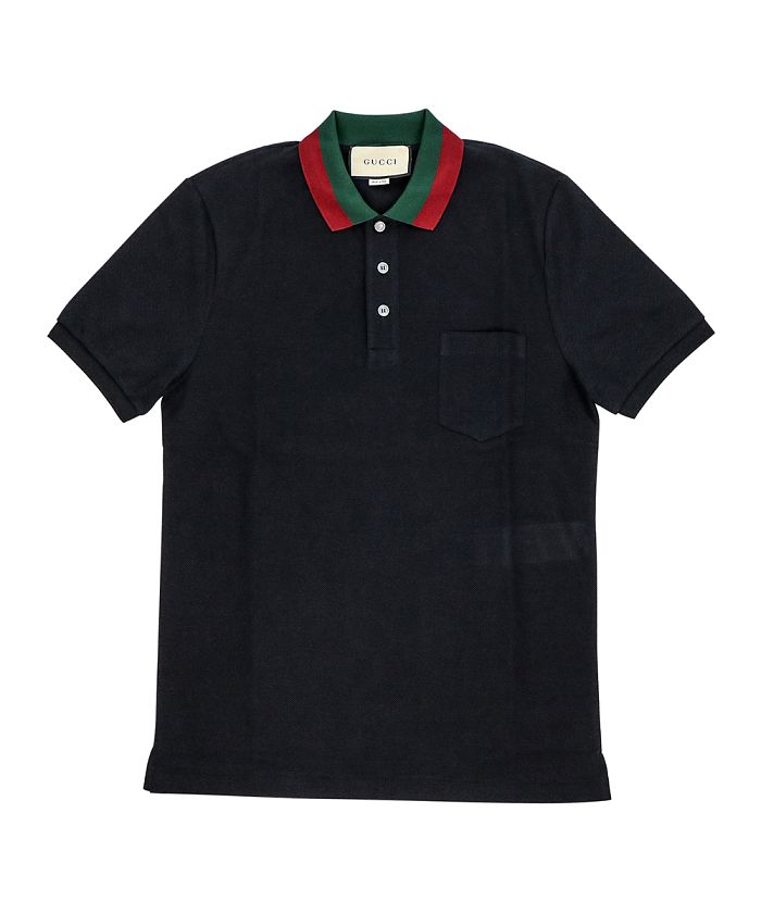 GUCCI グッチ ストレッチ コットンピケ ウェブカラー 鹿の子 ポロシャツ 408321-X7331 メンズ