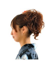 exrevo(エクレボ)/【ロープウィッグ】スーパーロング 130cm★簡単アップ★「ロープウィッグ メガ盛り MIXウェーブ」ボリューム 簡単アップスタイル 結婚式 卒業式 ウィッグ /オレンジブラウン