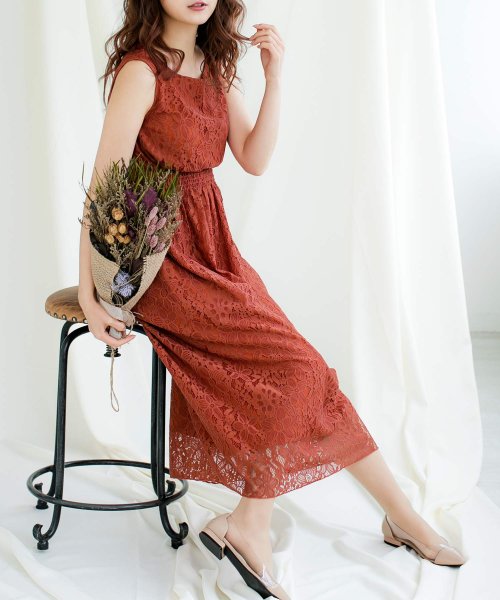 セール Off 花柄レースノースリーブマキシワンピース レディース ワンピース レース ロング 新色追加 ジュリアブティック Julia Boutique Magaseek