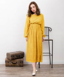 JULIA BOUTIQUE(ジュリアブティック)/[M－LLサイズ]バルーンスリーブ総レースロングワンピース/510437 マキシ 長袖 レース ワンピース 新色 追加/イエロー