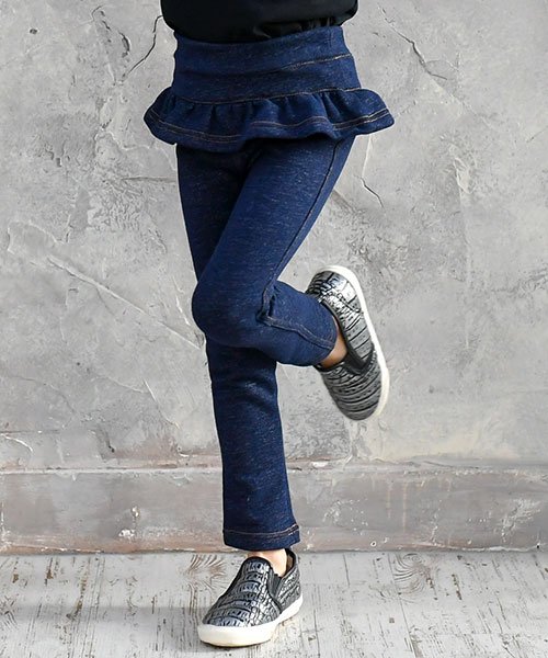 セール フリル付きロングデニムパンツ 子供服bee 子供服bee Magaseek