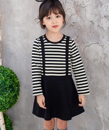 子供服Bee/サスペンダーサス付きドッキング ボーダー柄ワンピース/503124490